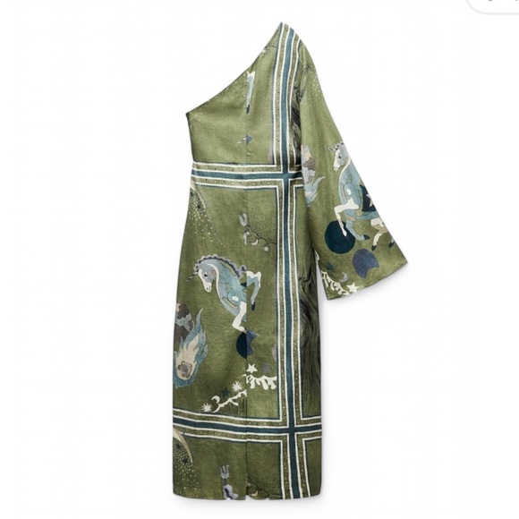 ASYMMETRICAL PRINTED DRESS – ZW COLLECTION - Picture 3 of 6